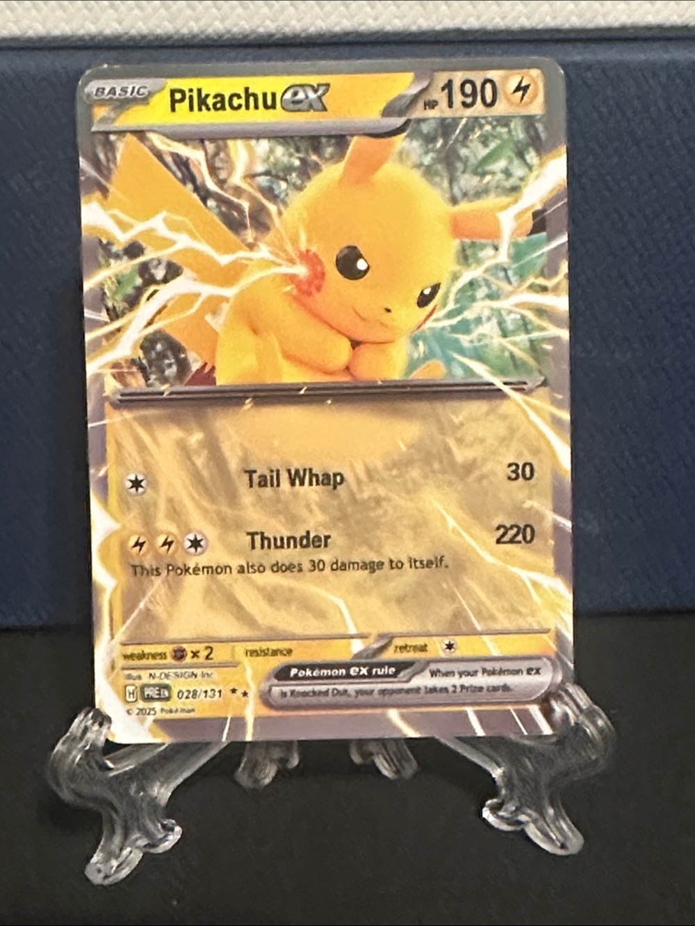 Pokemon Pikachu EX Yellow Lightning Collectible Card